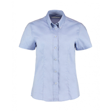 Kustom Kit Női rövid ujjú blúz Kustom Kit Women&#039;s Tailored Fit Premium Oxford Shirt SSL XL, Világos kék blúz