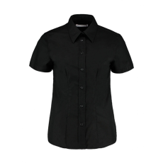 Kustom Kit Női rövid ujjú blúz Kustom Kit Women's Tailored Fit Workwear Oxford Shirt SSL XS (8), Fekete