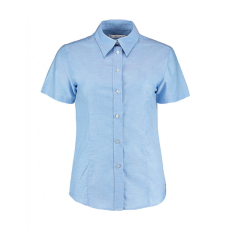 Kustom Kit Női rövid ujjú blúz Kustom Kit Women's Tailored Fit Workwear Oxford Shirt SSL XS (8), Világos kék