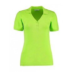 Kustom Kit Női rövid ujjú galléros póló Kustom Kit Women's Regular Fit Comfortec V Neck Polo XS, Lime zöld