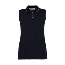 Kustom Kit Női ujjatlan galléros póló Kustom Kit Women&#039;s Classic Fit Sleeveless Polo 2XL, Sötétkék navy/fehér női póló