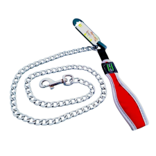  Kutya Kiképző Láncos Póráz-3.5mm - Piros nyakörv, póráz, hám kutyáknak