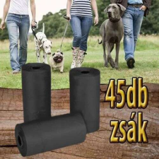 Kutya ürülék összeszedő zsák-45 db-os - fekete kutyafelszerelés