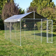 Kutyaház kutyaketrec UV- és vízálló tetővel 4x2,3 m 62841 szállítóbox, fekhely kutyáknak