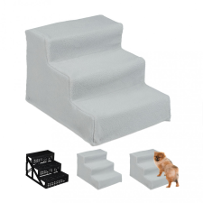  Kutyalépcső 3 lépcsőfok szürke 30x35x45 cm 10025055_gr szállítóbox, fekhely kutyáknak