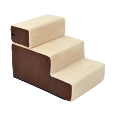 Kutyalépcső 3 lépcsőfokkal bézs 54x40x39 cm max. 50 kg teherbírás kutyafelszerelés