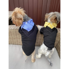  Kutyaruha - Fekete ing, kockás gallérral - többféle színben - L - rózsaszín kutyaruha