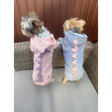  Kutyaruha - Kutyapulóver - Kutyapulcsi - dínós- kapucnis - kettő szinben - XL - rózsaszín kutyaruha