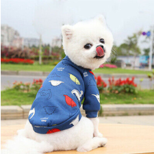  Kutyaruha - Kutyapulóver - Kutyapulcsi - Kék Dínós mintával - XL kutyaruha