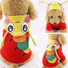  Kutyaruha - Kutyapulóver - Kutyapulcsi - Kukac mintás, kapucnis - L kutyaruha