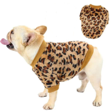  Kutyaruha - Kutyapulóver - Kutyapulcsi - Leopárd mintás plüss pulóver - L kutyaruha