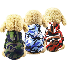  Kutyaruha - Kutyapulóver - Kutyapulcsi - Terepmintás, meleg, kapucnis - többféle színben - L - kék kutyaruha