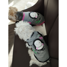  Kutyaruha - Majom mintás trikó - kétféle színben - S - szürke/fekete szegéllyel kutyaruha