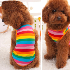  Kutyaruha - Szivárvány csíkos, nyári kutyatrikó - XL kutyaruha
