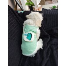  Kutyaruha - Ujjatlan, nyári trikó zöld színben, dinós zsebbel - M kutyaruha