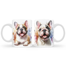  Kutyás bögre, Francia Bulldog, világosbarna bögrék, csészék