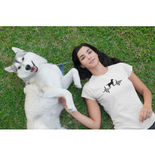  Kutyás EKG fehér póló egyedi ajándék
