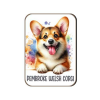  Kutyás fa hűtőmágnes, Corgi