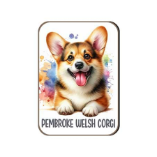 Kutyás fa hűtőmágnes, Corgi hűtőmágnes