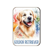 Kutyás fa hűtőmágnes, Golden Retriever hűtőmágnes