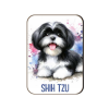  Kutyás fa hűtőmágnes, Shih-Tzu, fekete-fehér