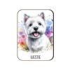  Kutyás fa hűtőmágnes, Westie, fehér