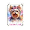  Kutyás fa hűtőmágnes, Yorkshire Terrier, masnis
