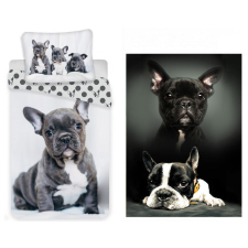 Kutyás French Bulldogs ágyneműhuzat és polár takaró szett lakástextília