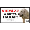  Kutyatábla - fém (kuvasz) 20x40cm