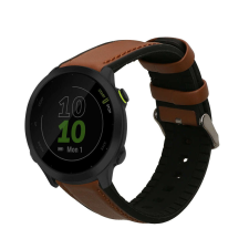kwmobile szíj Garmin Forerunner 55-höz, barna/fekete, természetes bőr, KWM0000253G001C okosóra kellék