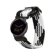 kwmobile szíj Garmin Vivomove 3S/Vivoactive 4S-hez, fekete/fehér, nejlon, KWM0000250F001C okosóra kellék