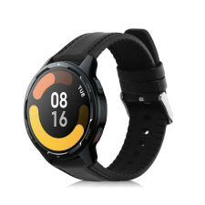 kwmobile szíj Xiaomi Watch S1 Active-hoz, természetes bőr, fekete, 60120.01 okosóra kellék
