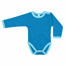 Kynga azúrkék-ciánkék hosszú ujjú koraszülött baba body 44 kombidressz, body
