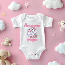 Kynga, H&M Hamarosan érkezem gólya kislánnyal baba body kombidressz, body