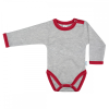 Kynga melírszürke-piros hosszú ujjú gyerek body 104-152 cm