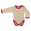 Kynga mogyoró-piros hosszú ujjú baba body 98 - KIFUTÓ SZÍN, UTOLSÓ DARABOK!