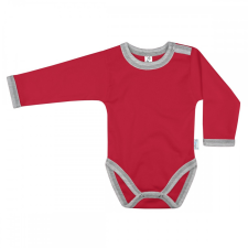 Kynga piros-melírszürke hosszú ujjú baba body 98 kombidressz, body