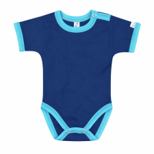 Kynga sötétkék-ciánkék rövid ujjú baba body 92 kombidressz, body