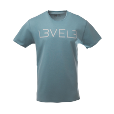L3VEL3 - Classic T-Shirt - Logózott Póló (Kék, L) fodrászkellék