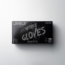 L3VEL3 - Nitrile Gloves - Nitril Gumikesztyű - 100 db (Liquid Metal, S) fodrászkellék