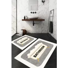  L'essential Maison Bathmat Set (2 Pieces) White Dc-8026 lakástextília
