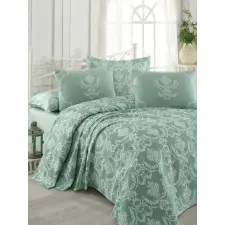  L'essential Maison Dupla Piké Ágytakaró Szett Tengerzöld Fehér Pure - Tengerzöld lakástextília