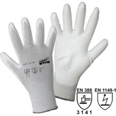 L+D worky ESD Nylon/Carbon-PU 1171-8 Nylon Munkakesztyű Méret (kesztyű): 8, M EN 388 , EN 1149-1 CAT II 1 pár (1171-8)