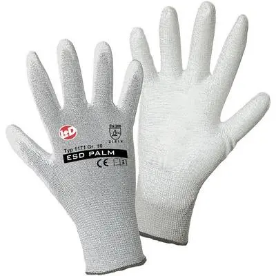 Worky 1170 ESD Nylon/Carbon-PU (Fingertips) Fine Knitted Glove