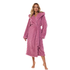 L&L Geo női fürdőköpeny, hosszú, antik rózsaszín L lakástextília