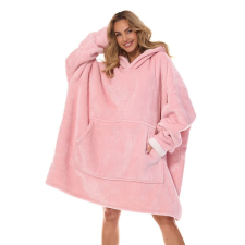 L&L Hoodie maxi pulóver, rózsaszín, nyomott minta nélkül uni lakástextília