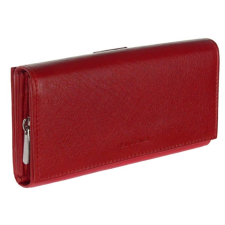 La Scala Fedeles, cipzáros aprós + kártyatartós piros bőr pénztárca La Scala pénztárca