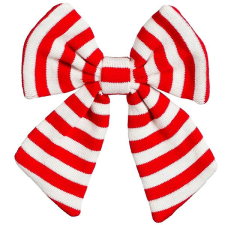 LAALU Ajándék masni, piros-fehér csíkos, 20 cm karácsonyfadísz