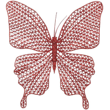 LAALU Csíptetős pillangó, piros, 20×19,5 cm karácsonyfadísz