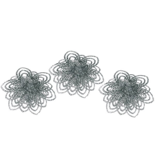 LAALU Díszkészlet, csipeszes virág, ezüst, 12 cm, 3 db karácsonyfadísz